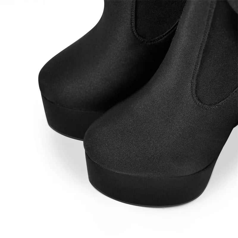 "Velvet Stride – Cuissardes Stretch 16cm Stiletto Noir"