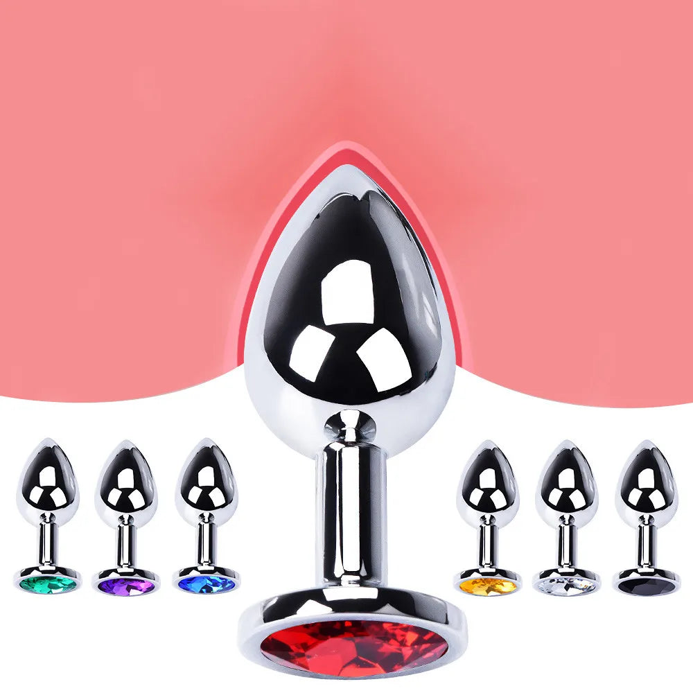 "3-Piece Diamond Metal Anal Plug Set" – Jeu de Plugs Anaux Élégants S/M/L pour Adultes Curieux