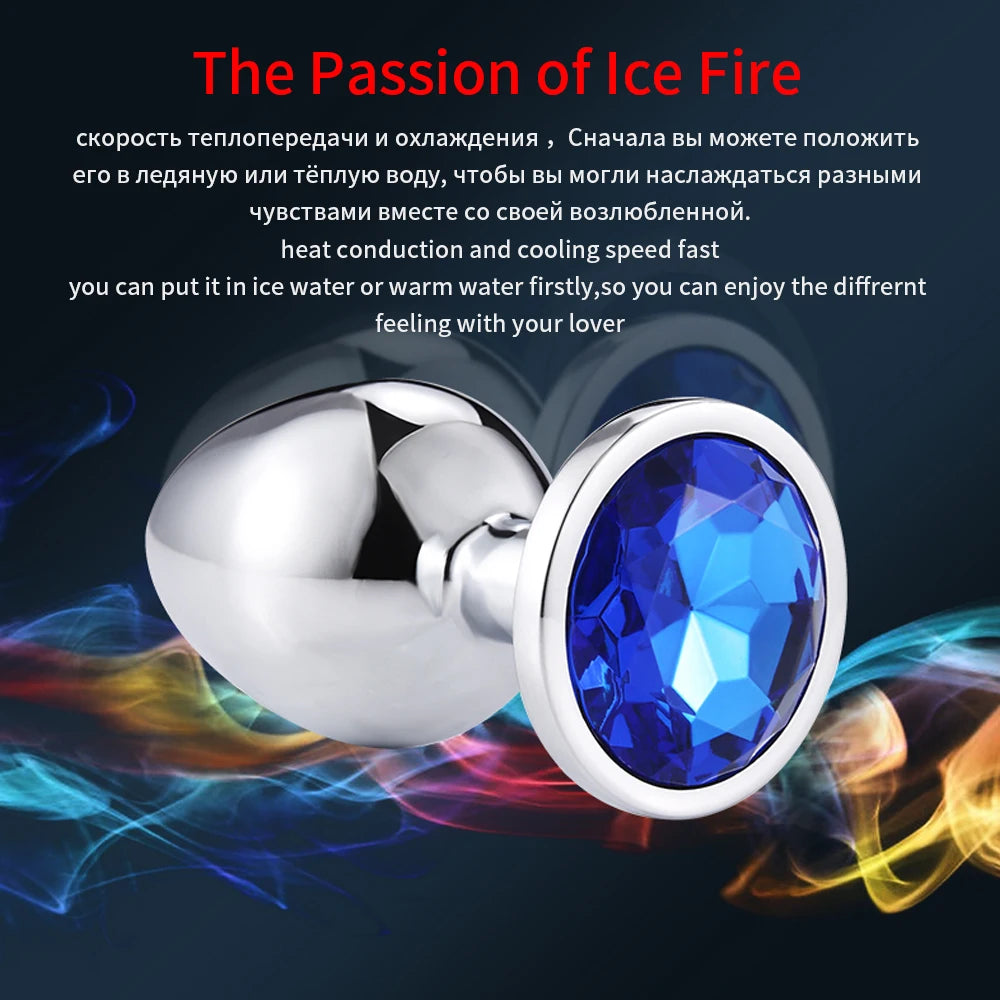 "3-Piece Diamond Metal Anal Plug Set" – Jeu de Plugs Anaux Élégants S/M/L pour Adultes Curieux