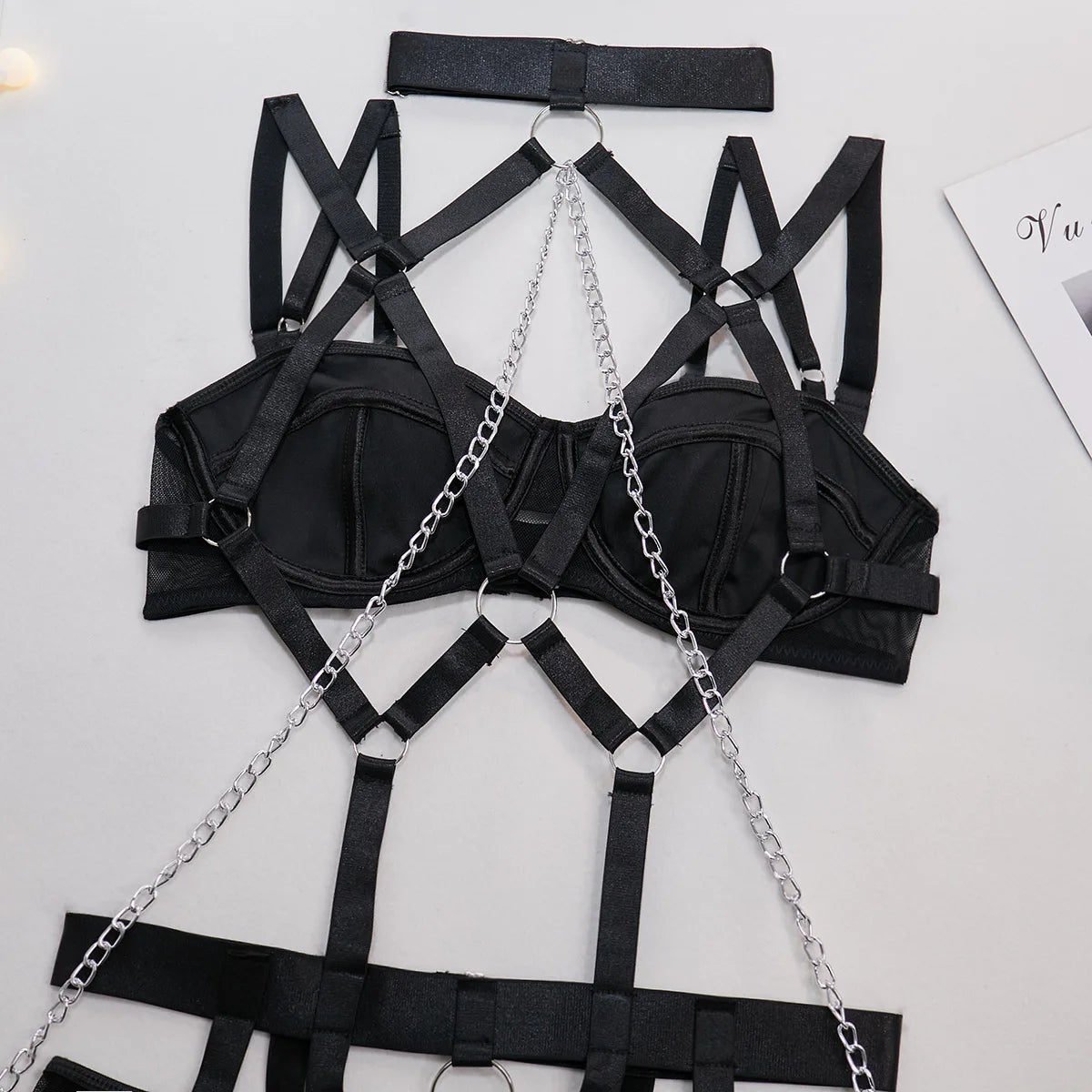 "Obsession Chain" – Ensemble Bondage Érotique 4 Pièces