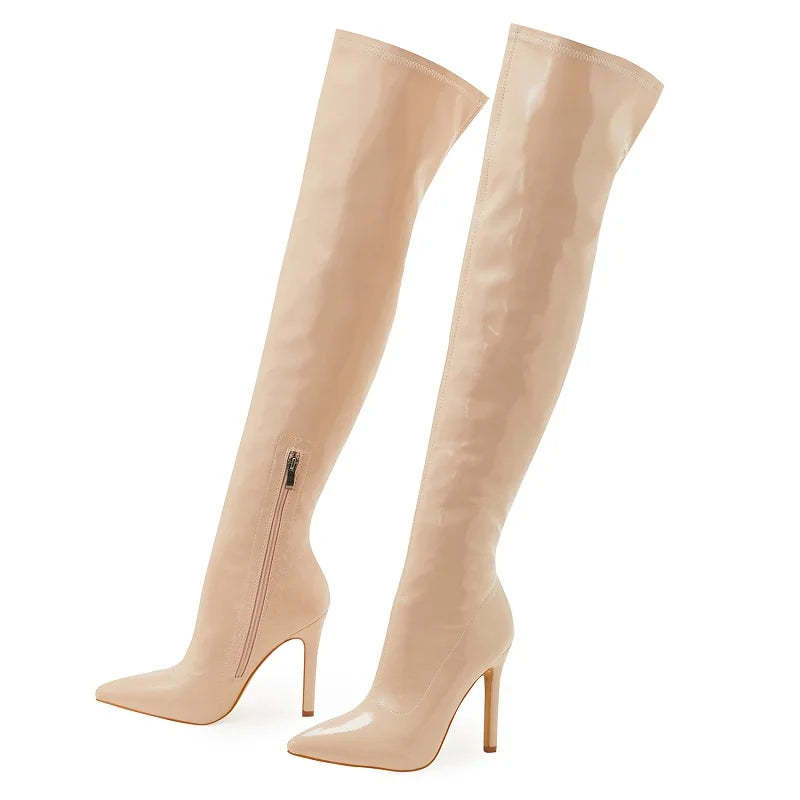 "VelvetRush" – Cuissardes Sexy à Talons Aiguille pour Femme