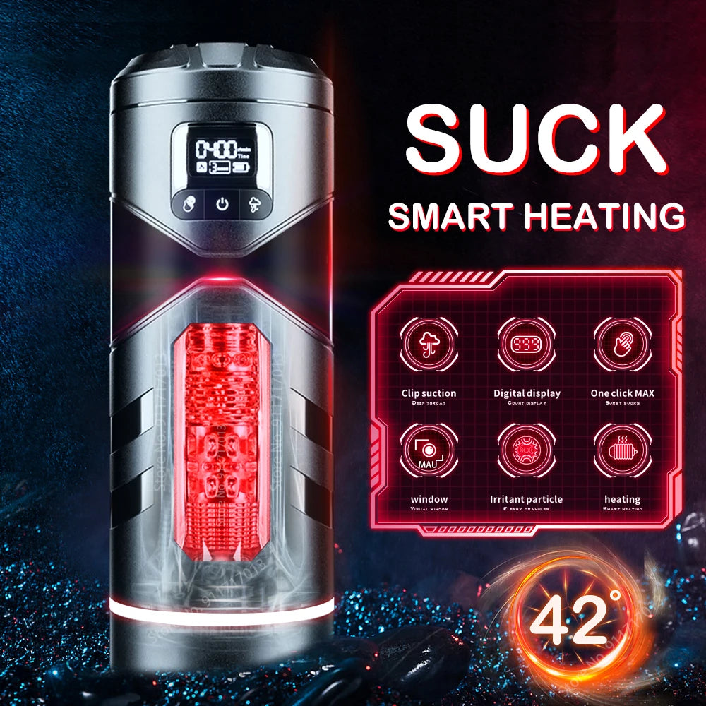 Automatic Heated Sucking Male Blowjob Masturbation Machine Vagina Pocket Suction Sex Toys Adult Goods for Man Masturbators Cup