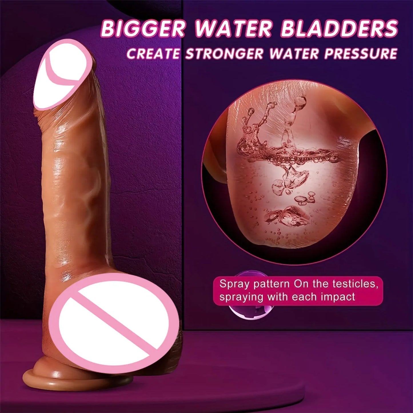 "Realistic Squirting Dildo" – Godemichet Éjaculant avec Ventouse et Texture Ultra-Réaliste