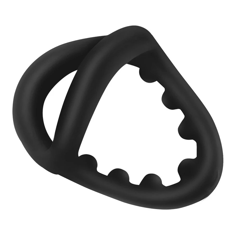 "Tri-Ring" – Anneau Pénien Triangulaire avec Billes de Massage
