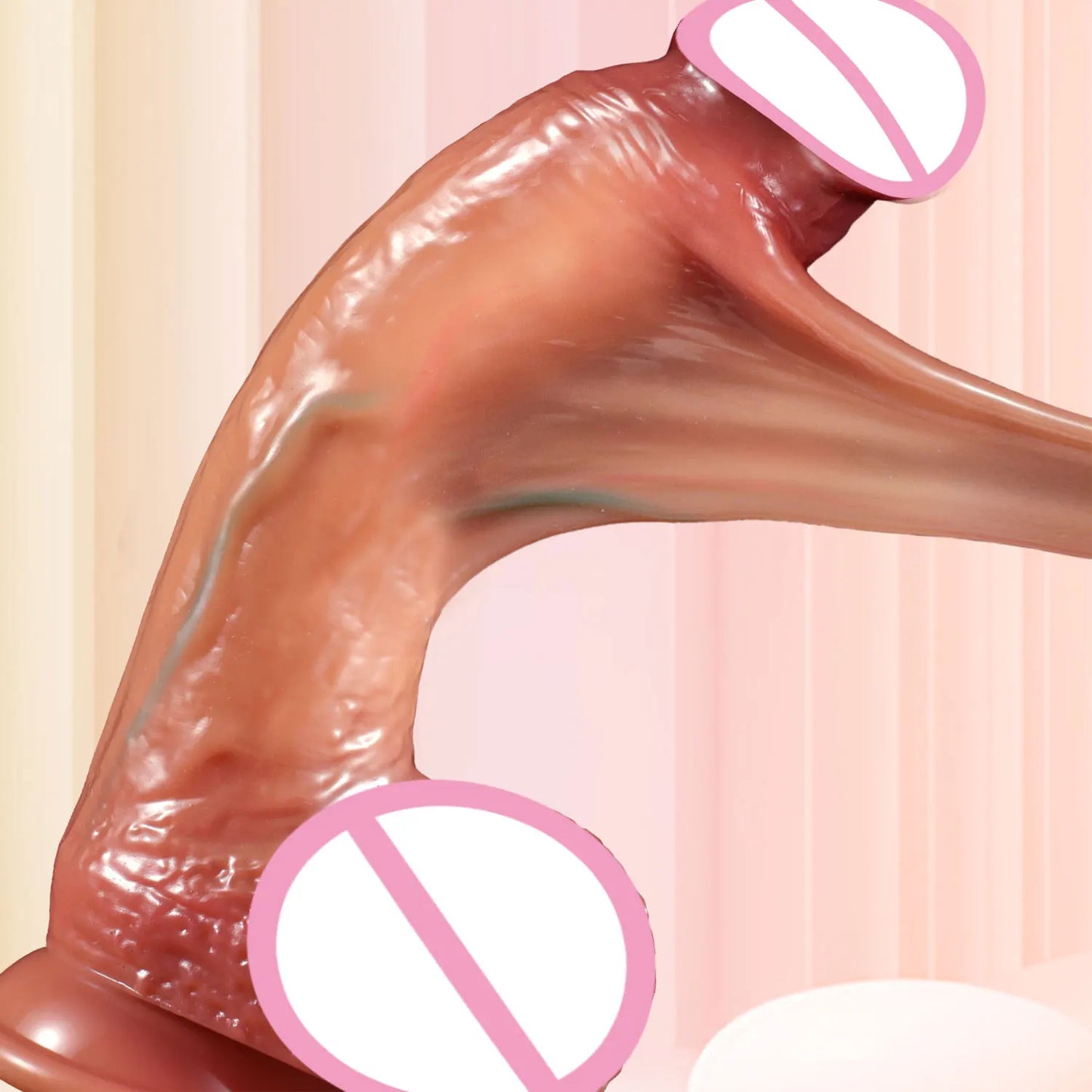 "Double Pleasure Dildo" – Godemichet Réaliste à Peau Coulissante avec Testicules et Double Pénis
