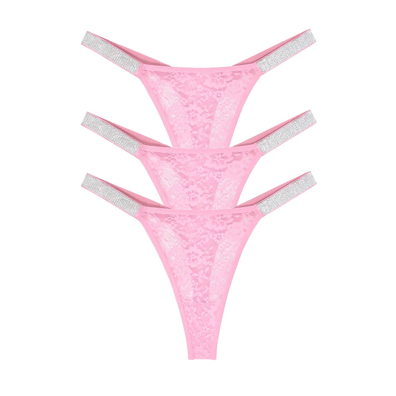 "Lace Temptation" – Lot de 3 Strings Sexy en Dentelle