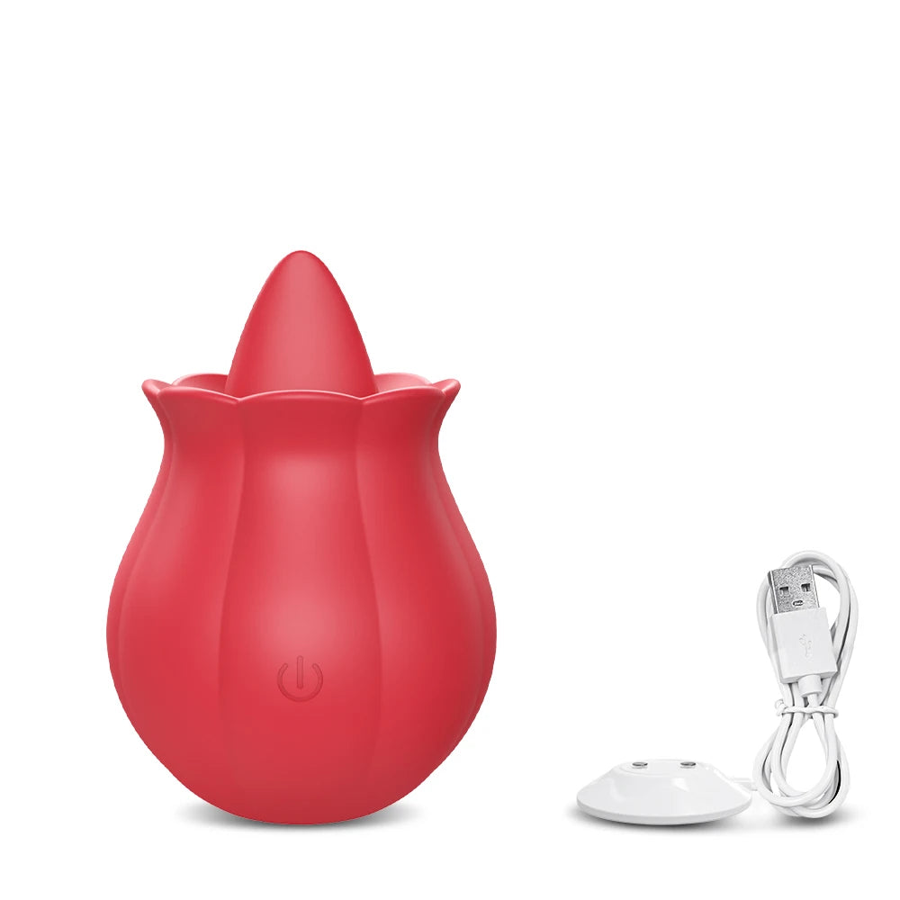 "RoseLick" – Vibrateur Licking Tongue pour Stimulation du Clitoris et des Mamelons