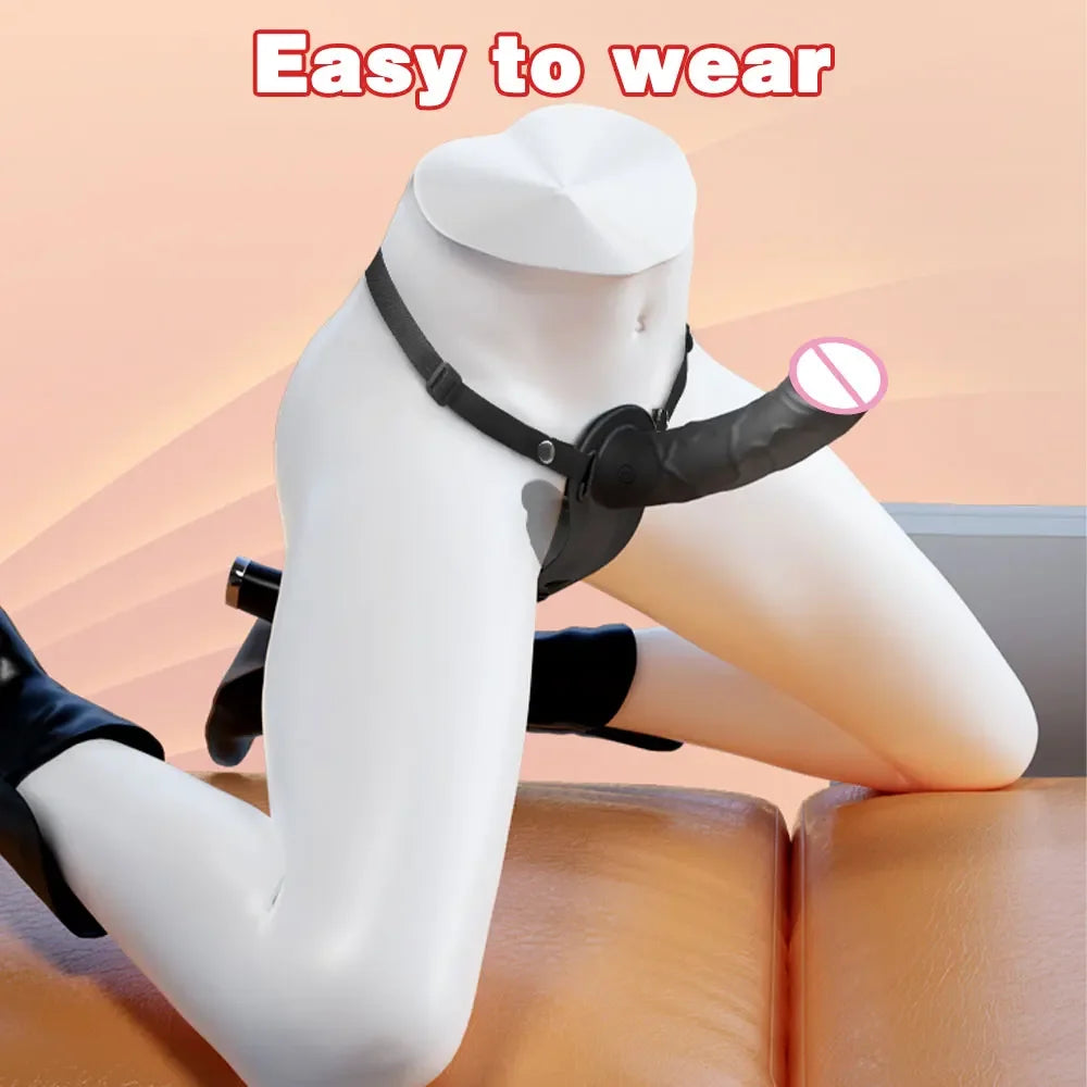 "DualPleasure" – Dildo Vibrant à Double Tête avec Ceinture Réglable pour Couples