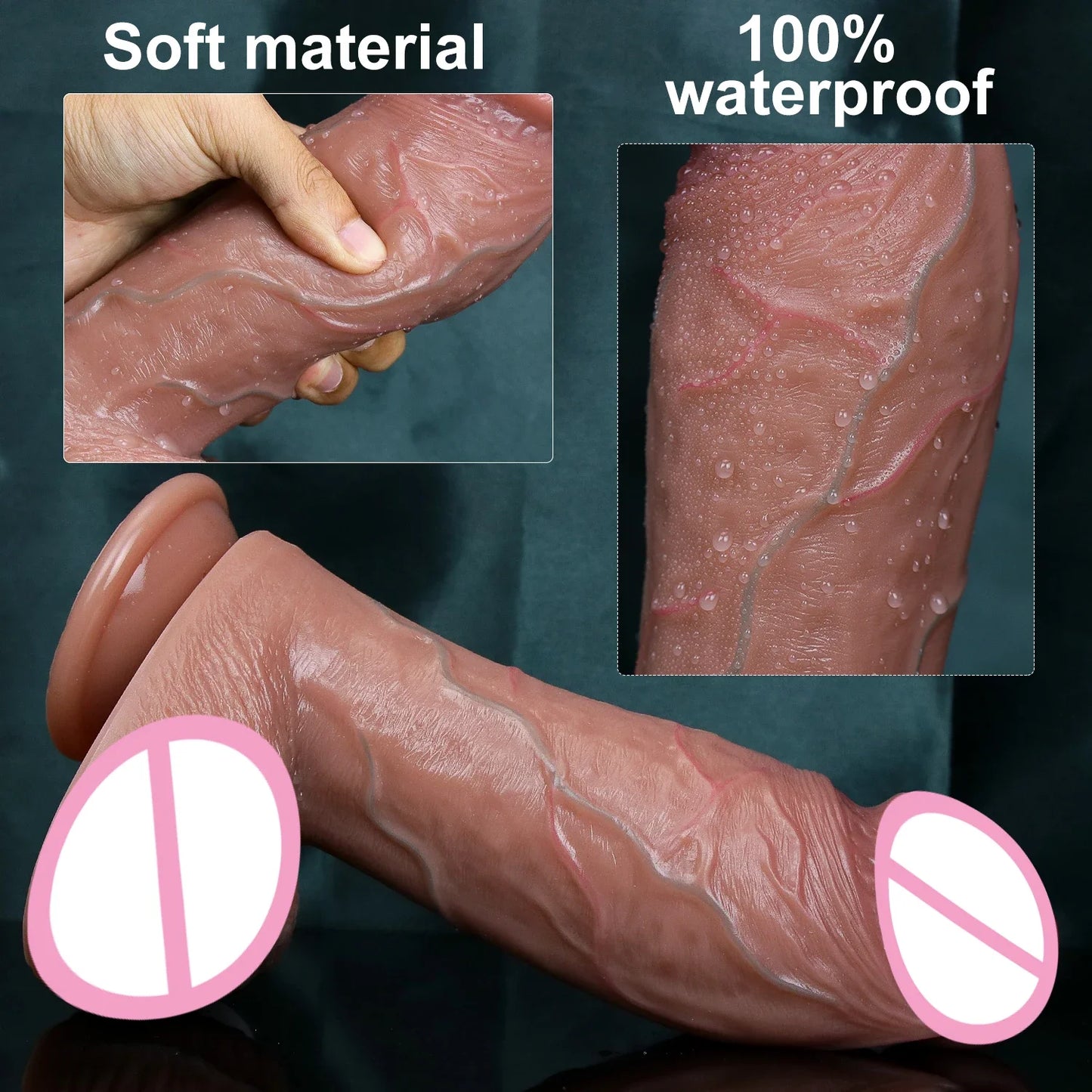 "DeepFeel DualSkin Dildo" – Gode Réaliste Épais à Ventouse