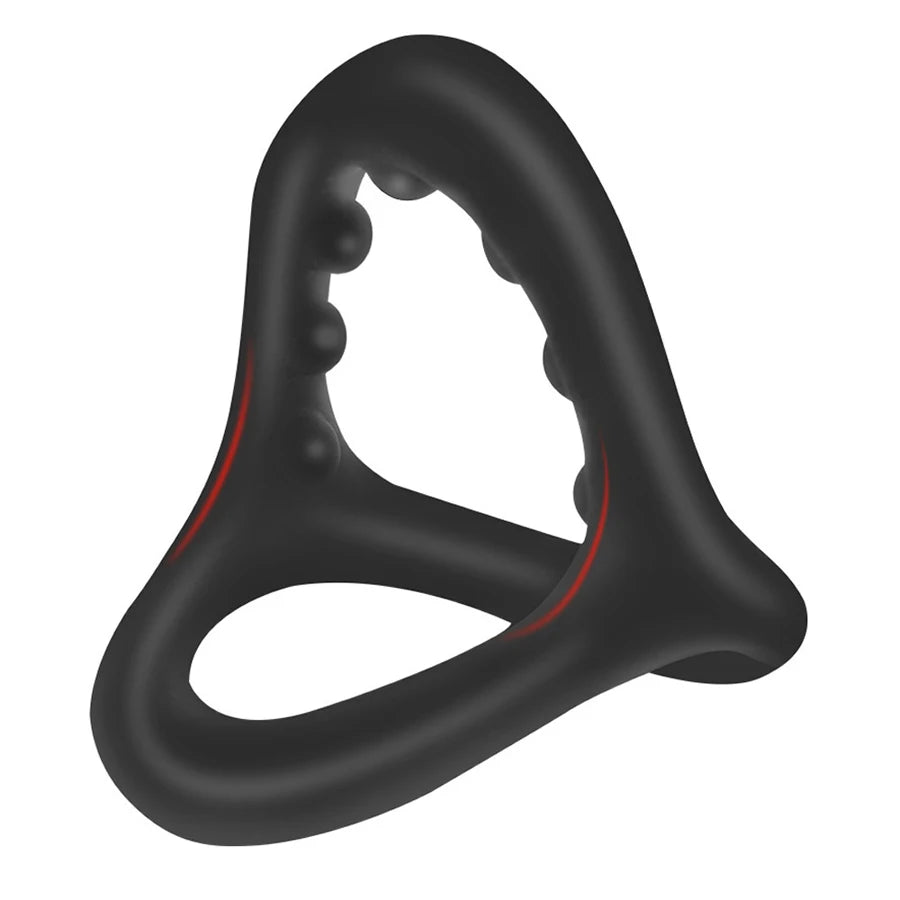 "Tri-Ring" – Anneau Pénien Triangulaire avec Billes de Massage