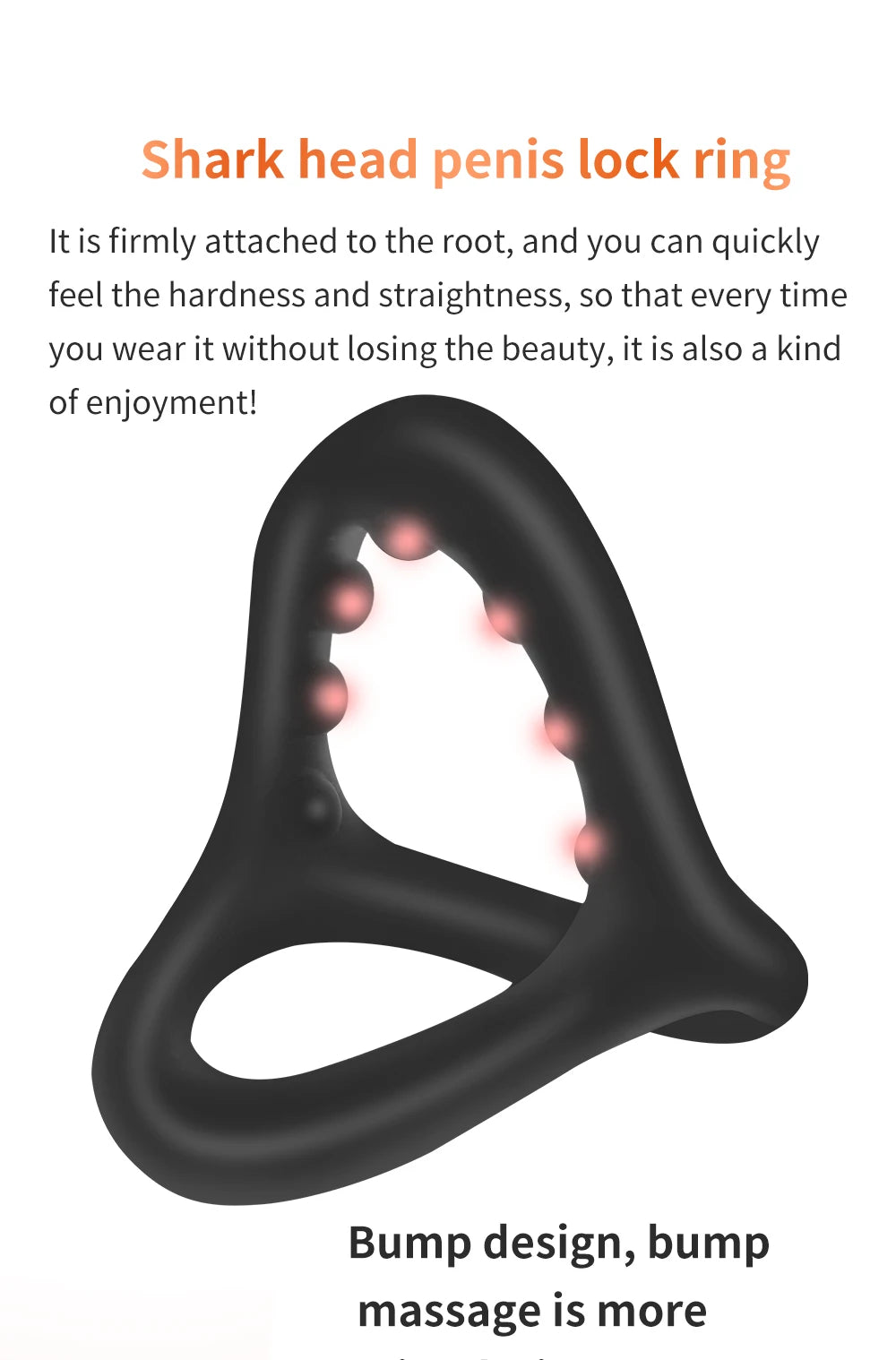 "Tri-Ring" – Anneau Pénien Triangulaire avec Billes de Massage