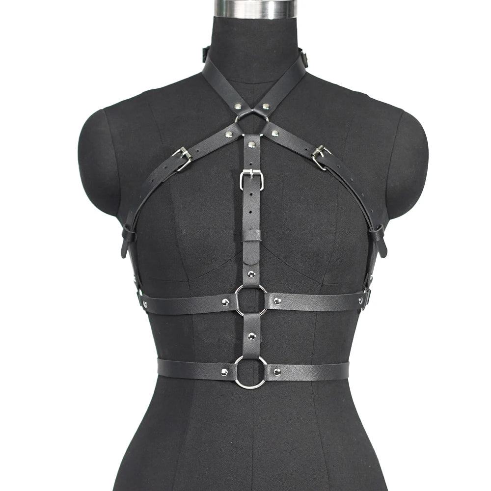Harnais Sexy en Simili Cuir – Lingerie Bondage & Gothique