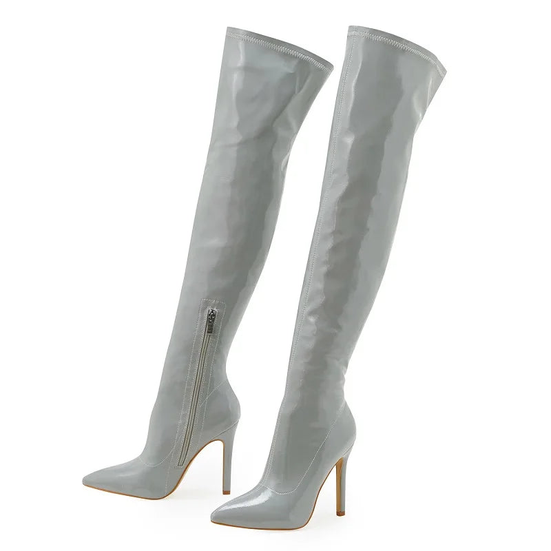"VelvetRush" – Cuissardes Sexy à Talons Aiguille pour Femme