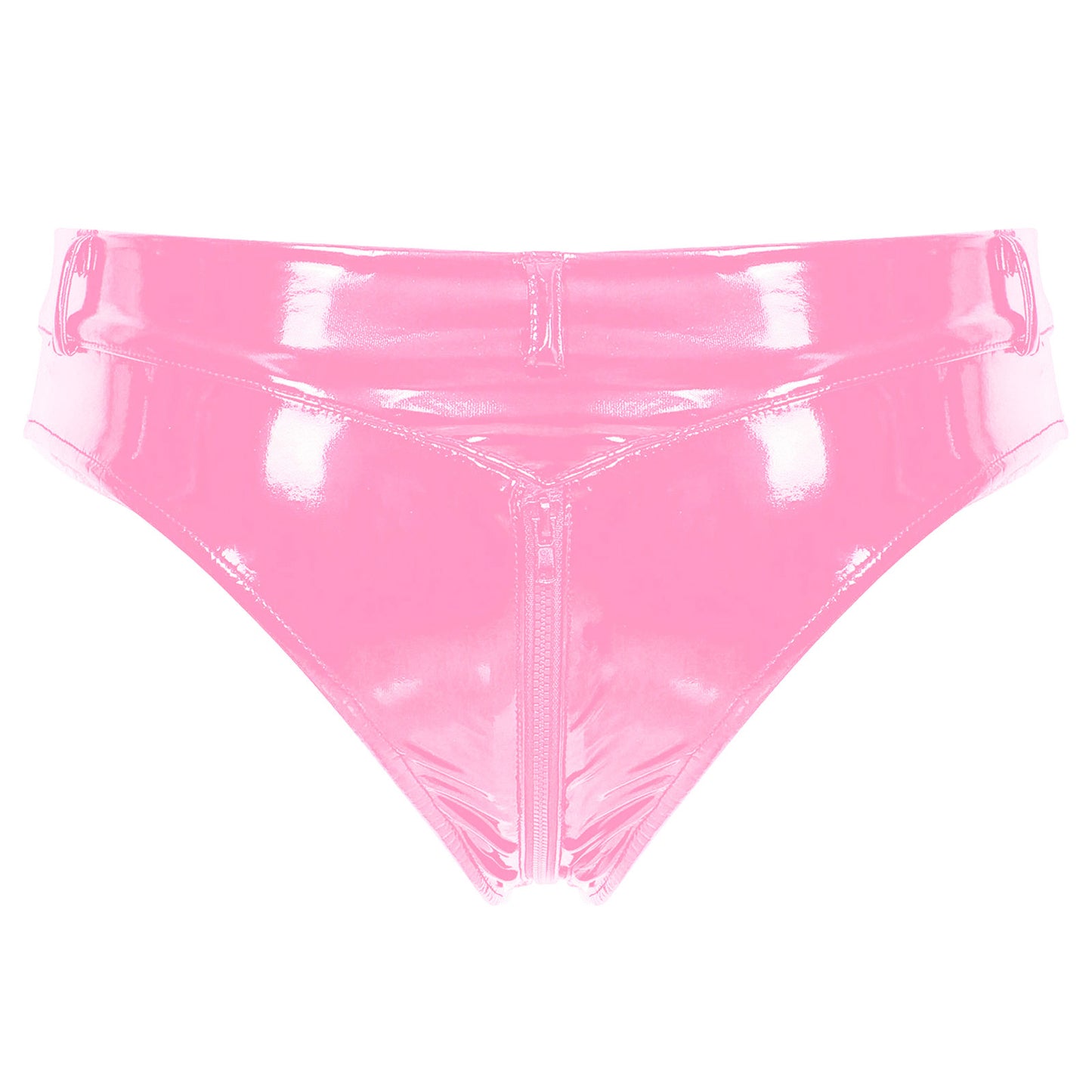 Lustrous Zip – Shorty Échancré Effet Vinyle