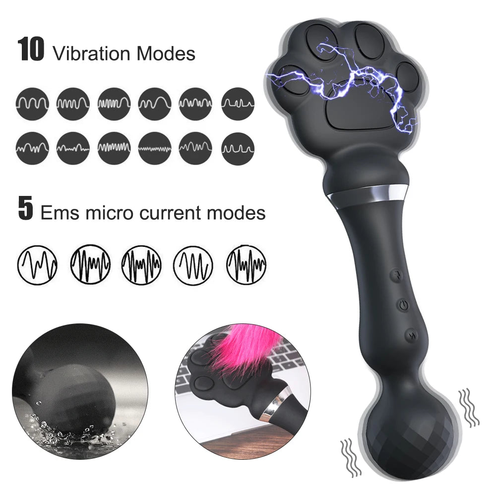 "ShockWave Wand" – Vibromasseur AV & Électrostimulation
