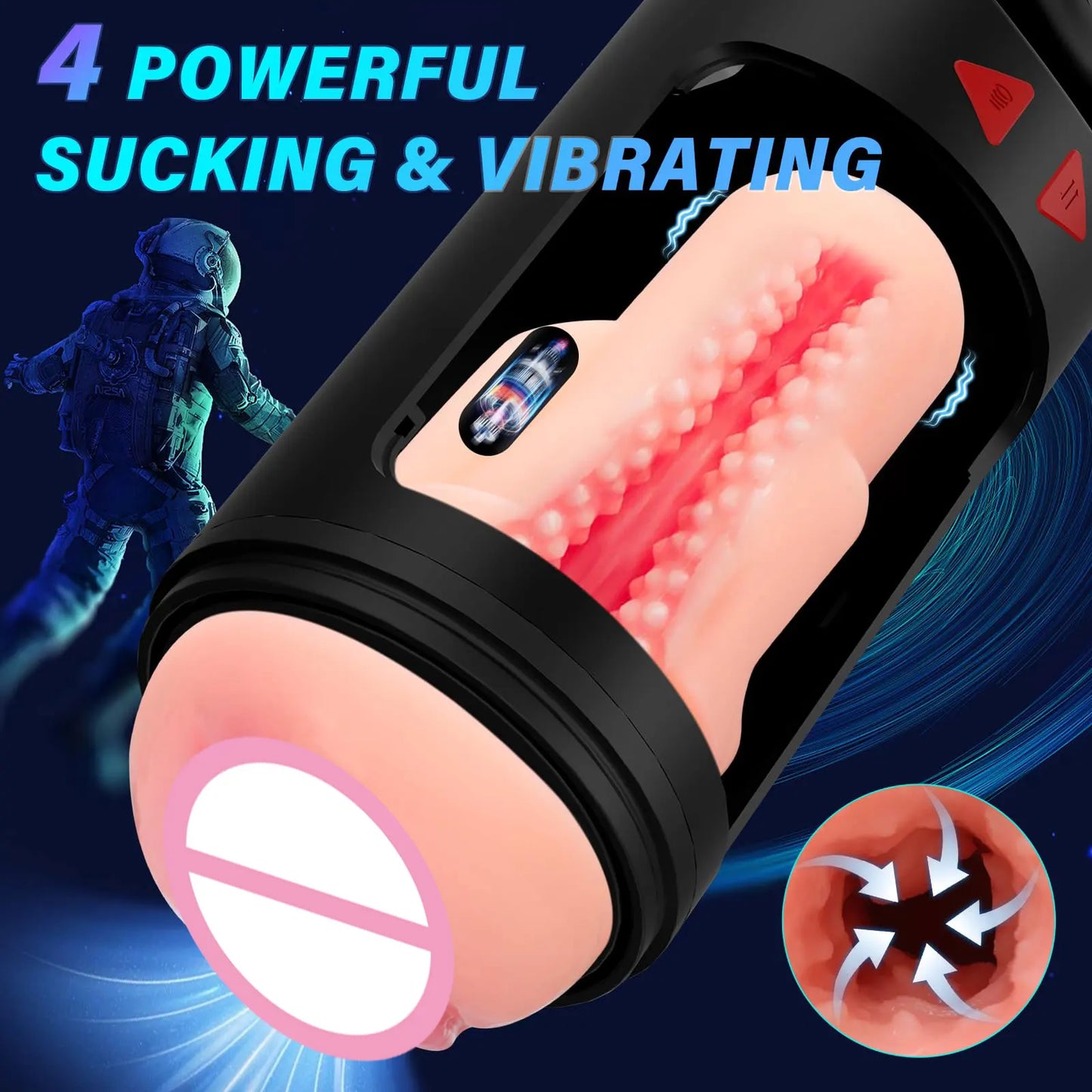 "ThrustX Pro" – Masturbateur Automatique à Vagin Réaliste avec Vibration et Succion