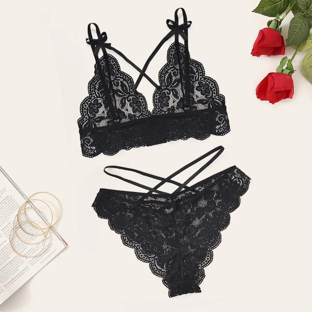 "Passion Élégante" – Ensemble Lingerie Sexy en Dentelle