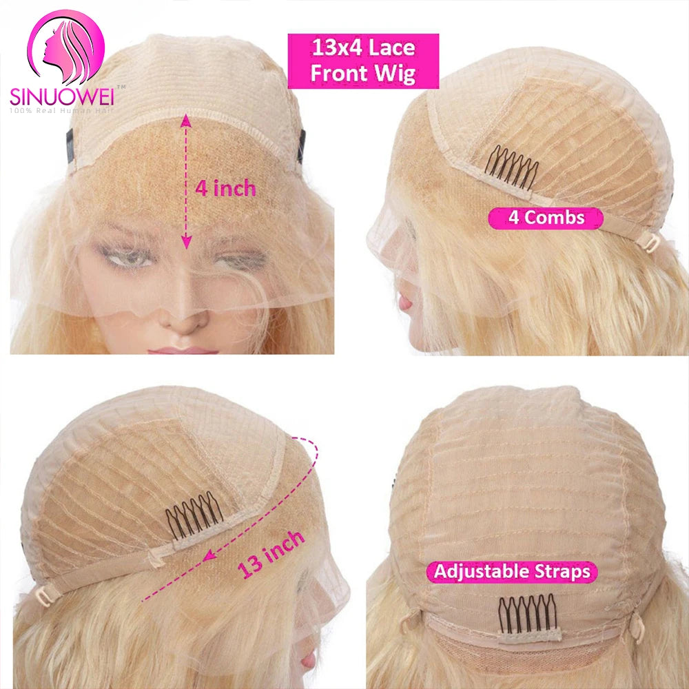 "Blonde Short Bob Wig" – Look Élégant et Pratique avec des Racines Sombres