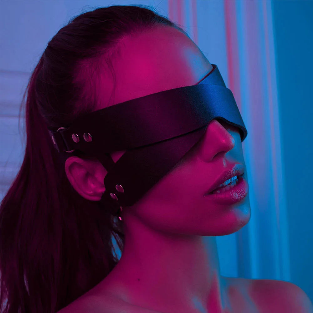 Masque Érotique en Simili Cuir – Accessoire BDSM et Cosplay