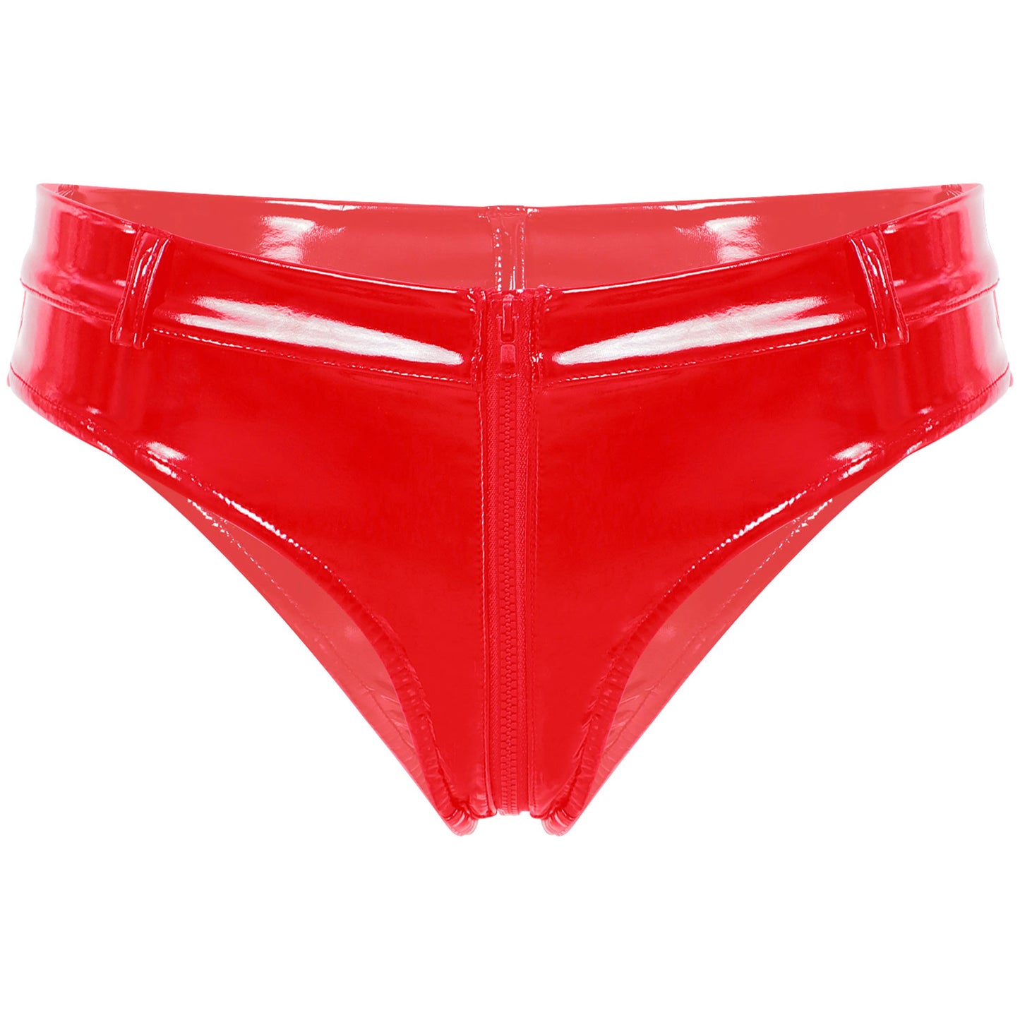 Lustrous Zip – Shorty Échancré Effet Vinyle