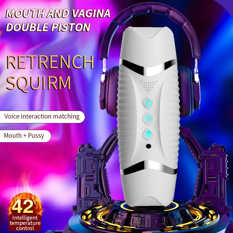 "FishCharm DualVibe Pro" – Masturbateur Électrique à Double Canal avec Vibration &a Succion