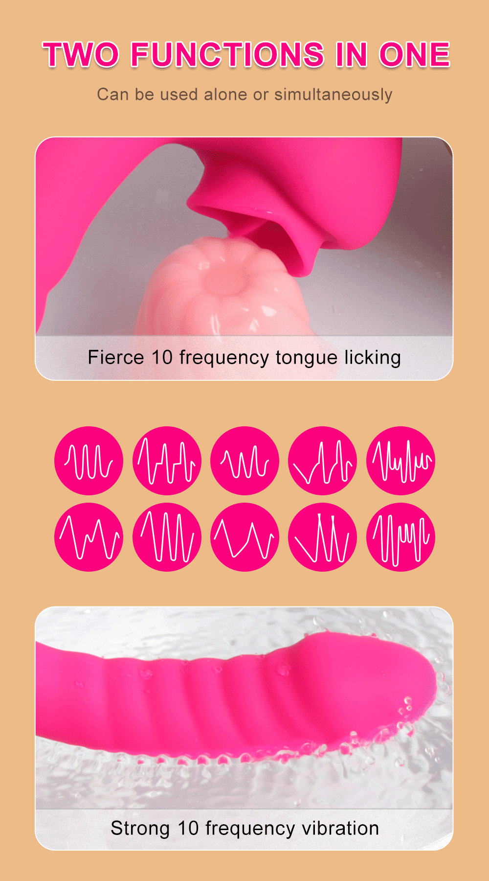 "LickWave" – Vibromasseur 2-en-1 avec Langue Léchante
