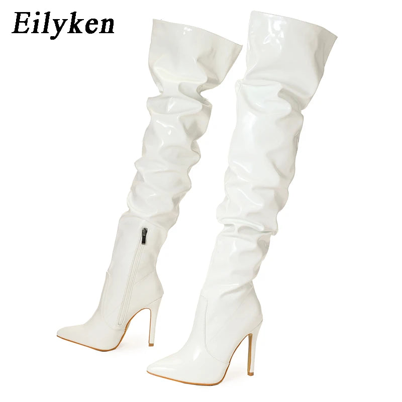 "Crimson Seduction – Bottes Haute Couture à Talons Hauts"