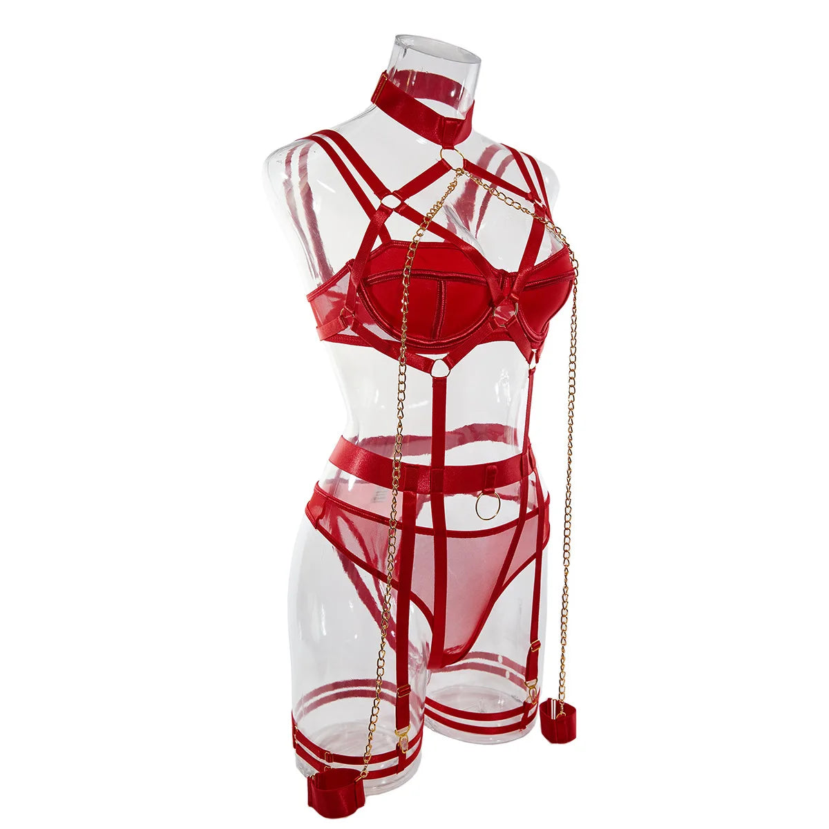 "Obsession Chain" – Ensemble Bondage Érotique 4 Pièces
