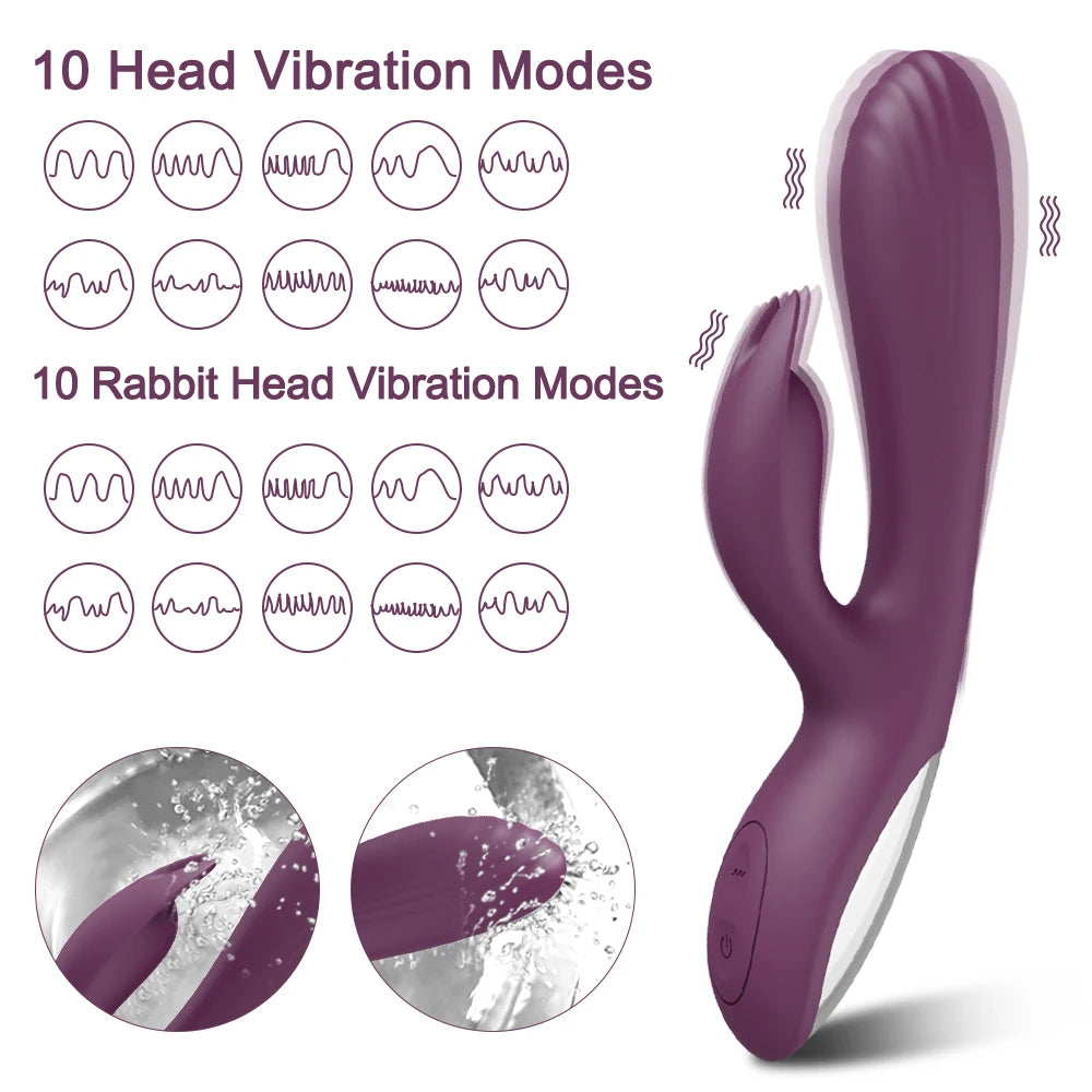 "Rabbit Bliss" – Vibrateur G-Spot et Clitoris à Double Moteur