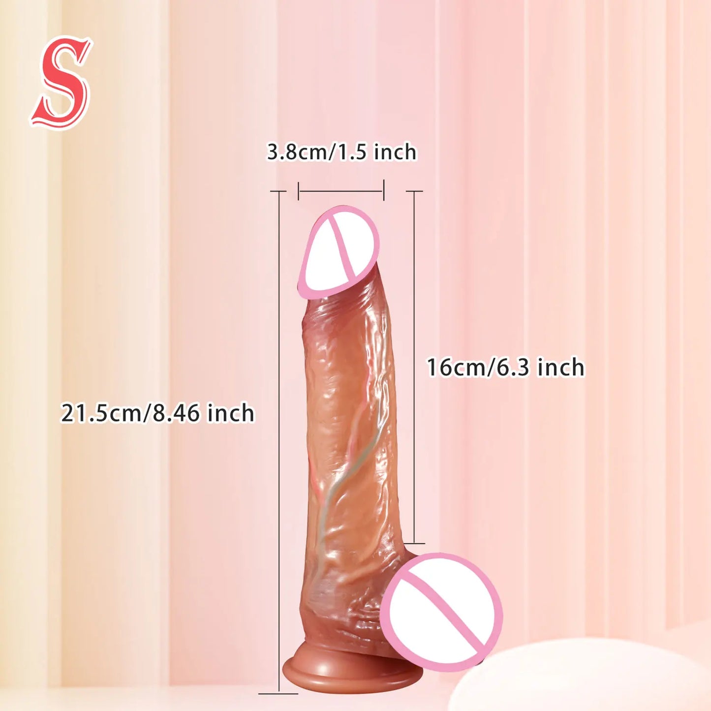 "Double Pleasure Dildo" – Godemichet Réaliste à Peau Coulissante avec Testicules et Double Pénis
