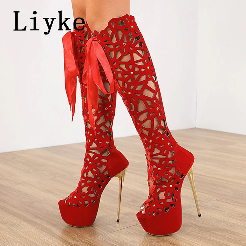 "Velvet Obsession – Bottes Ultra Hautes à Talons 16 cm"