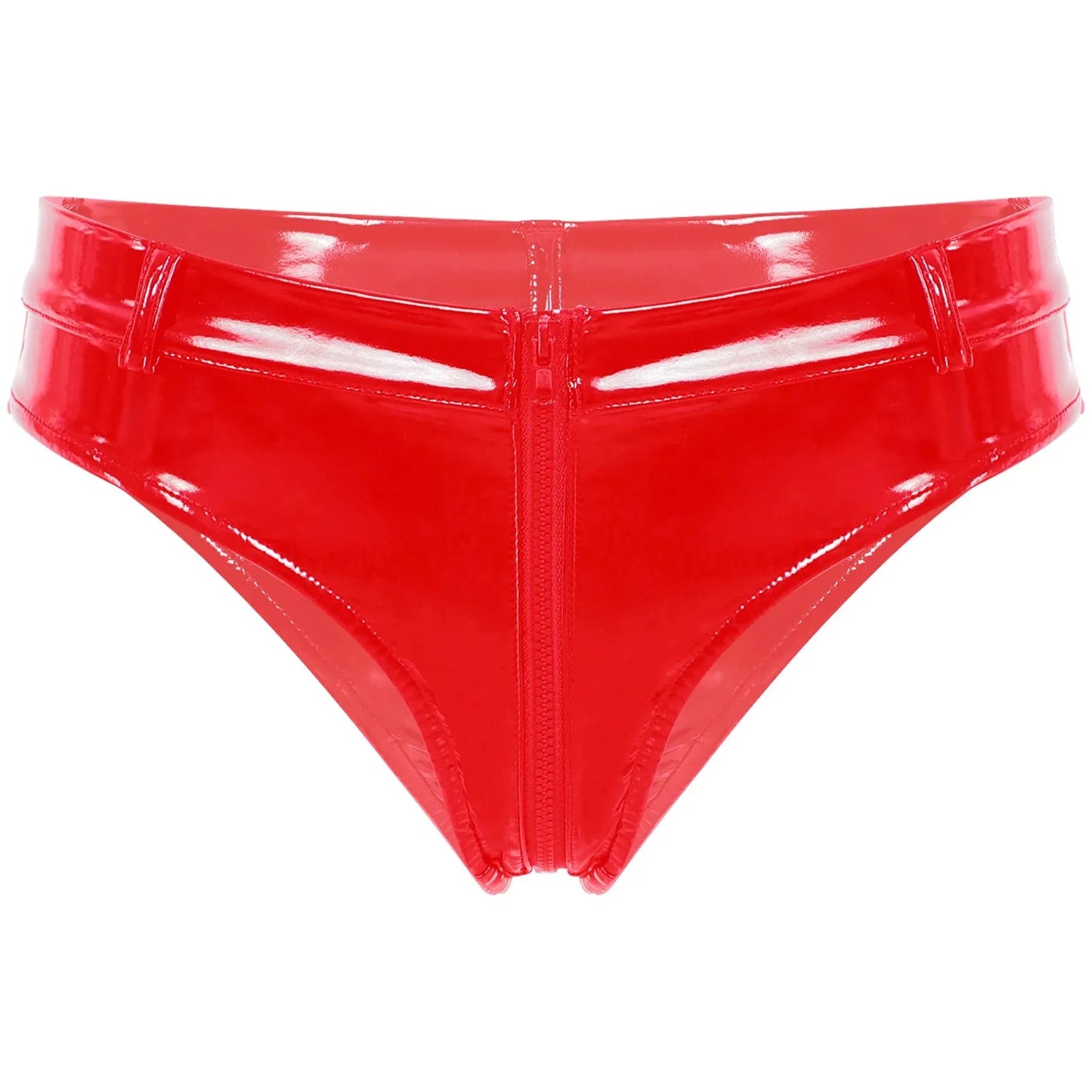 Lustrous Zip – Shorty Échancré Effet Vinyle