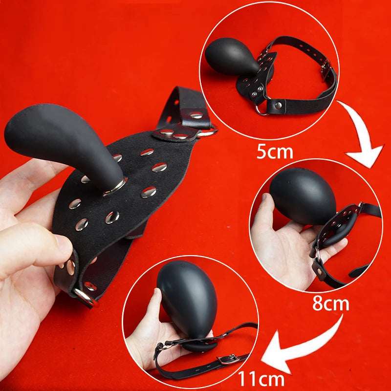 Baillon Gonflable avec Pompe Amovible – Expérience BDSM Intense