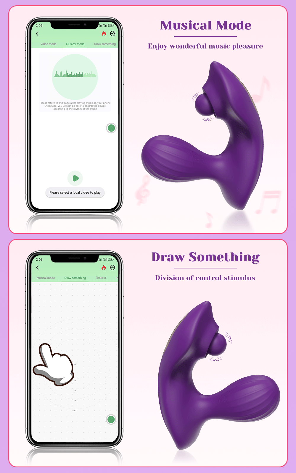 "WigglePulse" – Vibrateur Bluetooth avec Tête Mouvante et Stimulation du G-Spot