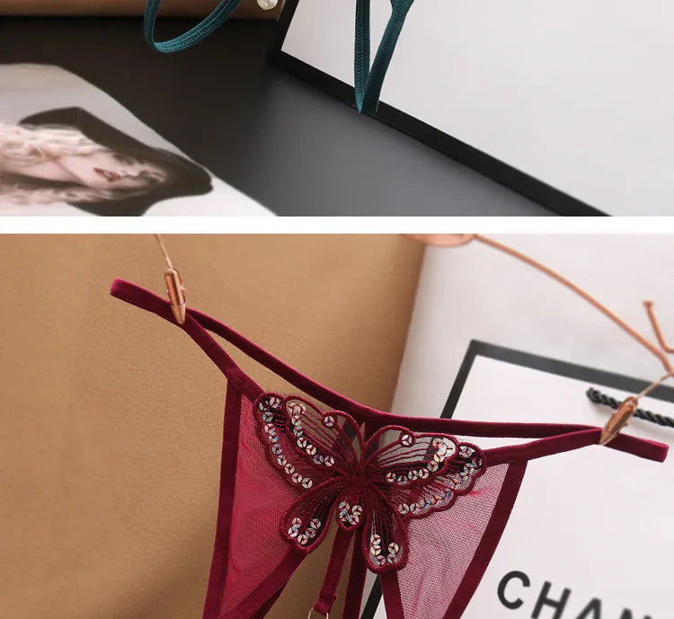 Butterfly Desire – String Brodé Érotique
