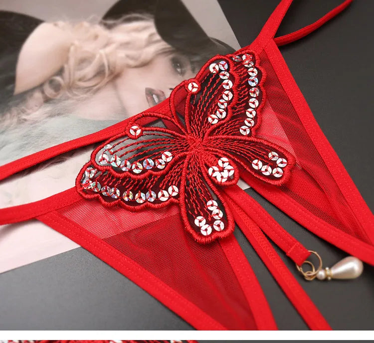 Butterfly Desire – String Brodé Érotique