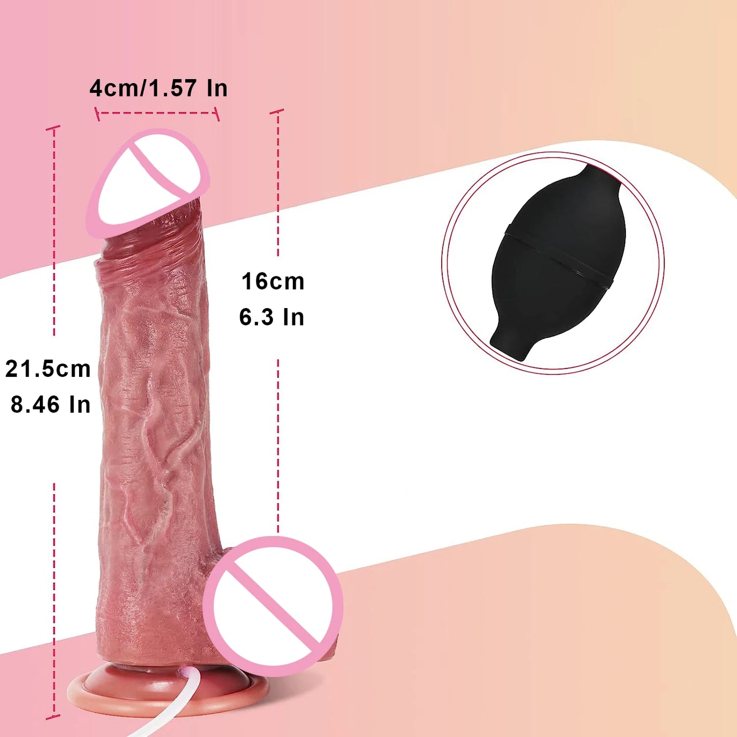 "Realistic Squirting Dildo" – Godemichet Éjaculant avec Ventouse et Texture Ultra-Réaliste