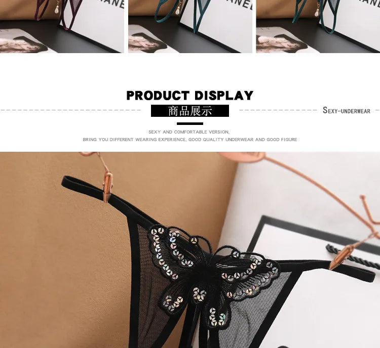 Butterfly Desire – String Brodé Érotique