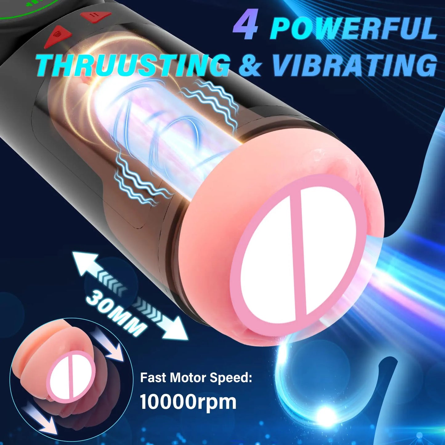 "ThrustX Pro" – Masturbateur Automatique à Vagin Réaliste avec Vibration et Succion