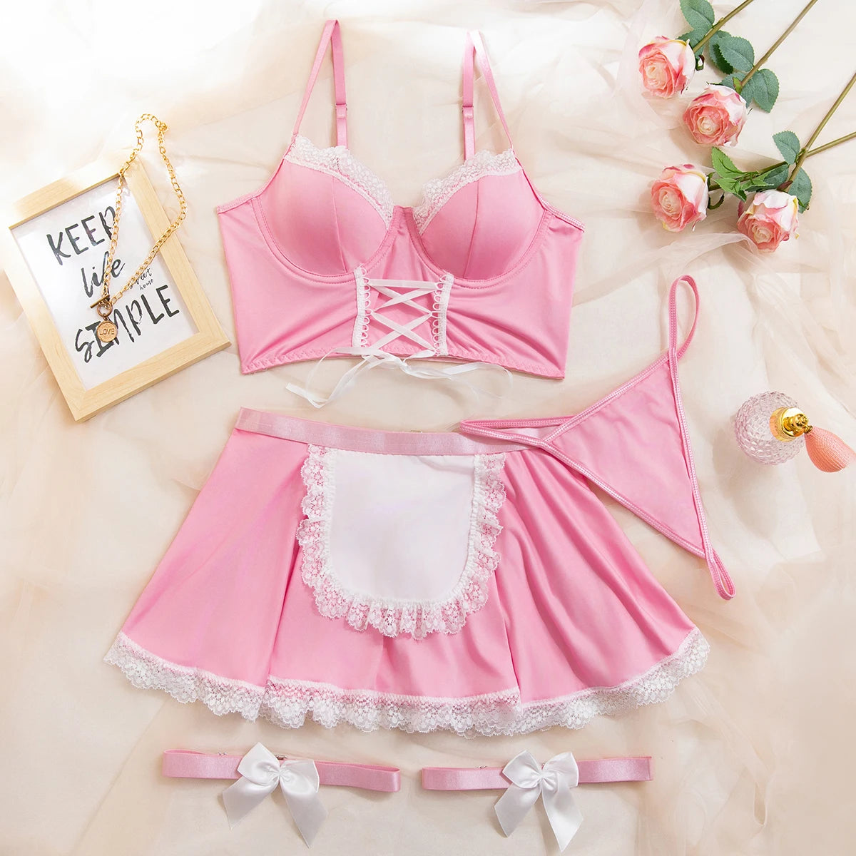 "Maid Temptation" – Ensemble Lingerie Cosplay Serveuse Sexy