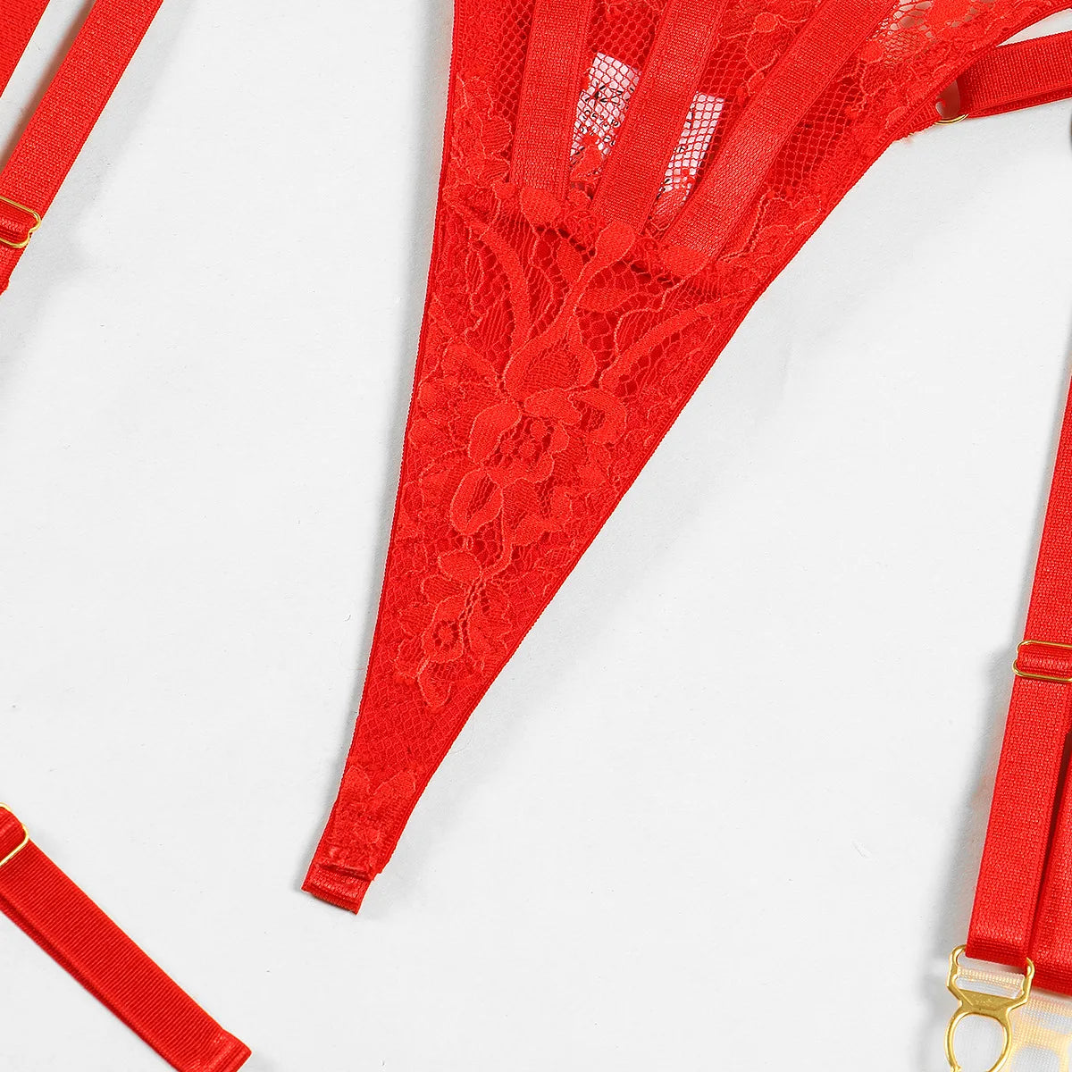 Red Temptation – Ensemble Lingerie Dentelle & Chaîne