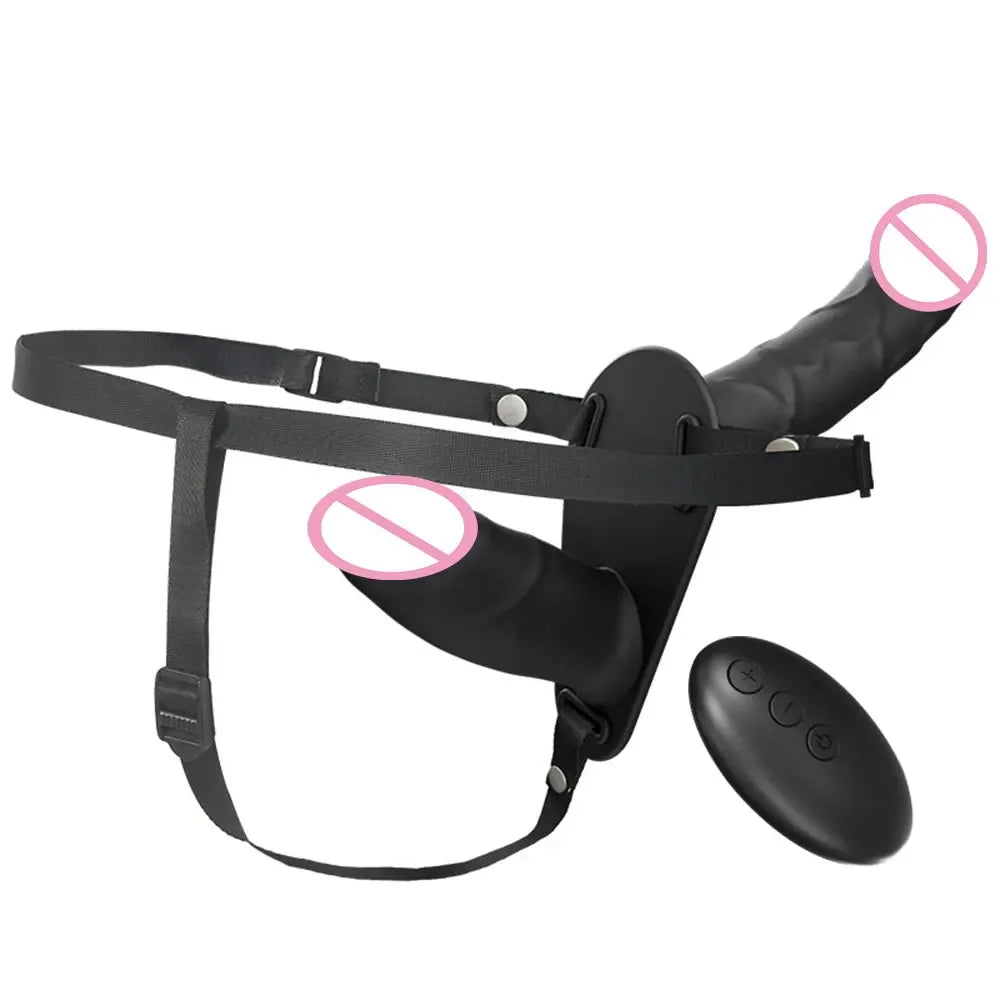 "DualPleasure" – Dildo Vibrant à Double Tête avec Ceinture Réglable pour Couples
