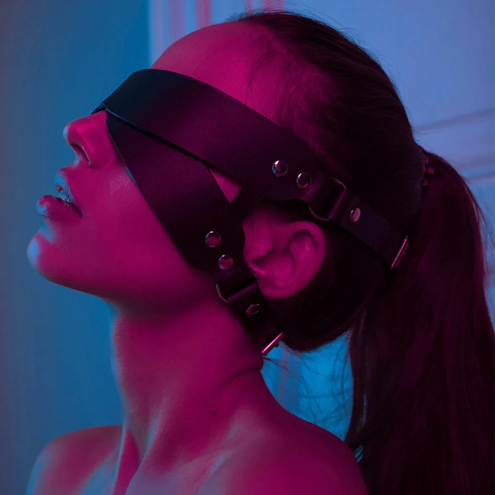 Masque Érotique en Simili Cuir – Accessoire BDSM et Cosplay
