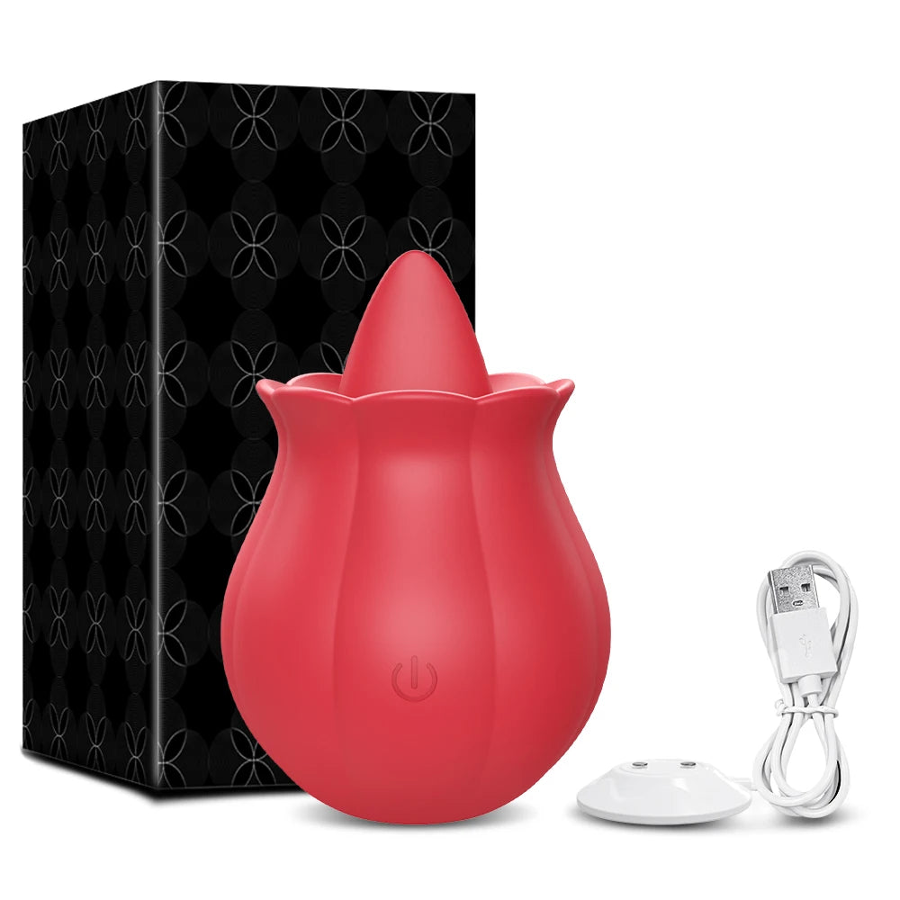 "RoseLick" – Vibrateur Licking Tongue pour Stimulation du Clitoris et des Mamelons
