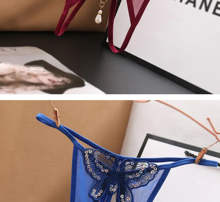 Butterfly Desire – String Brodé Érotique