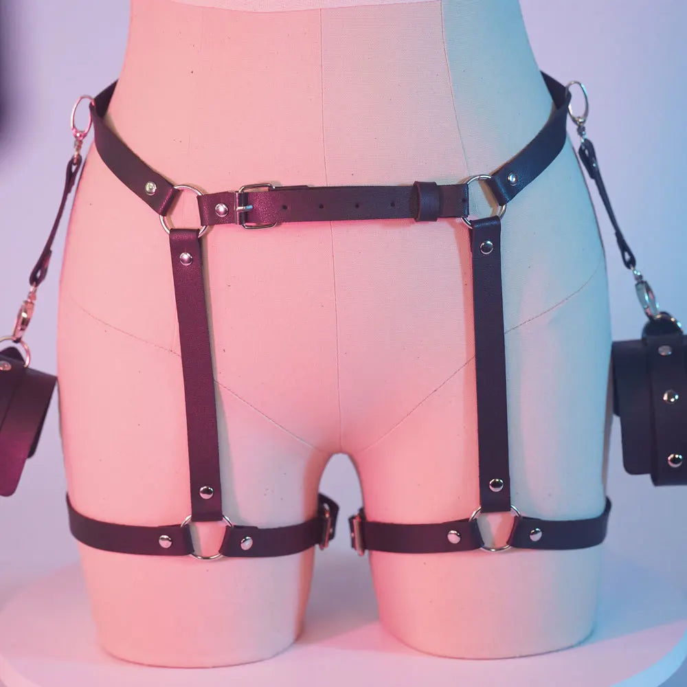 Harnais Sexy en Simili Cuir – Lingerie Bondage & Gothique