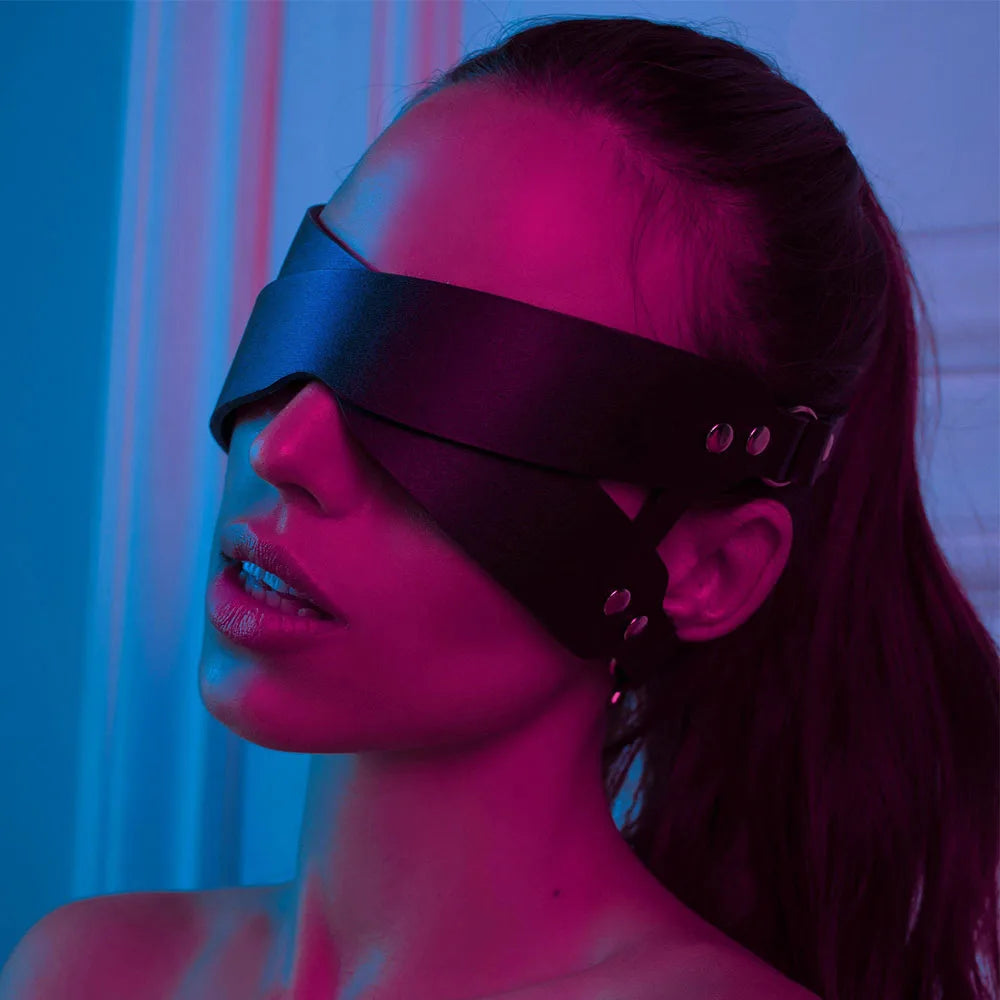 Masque Érotique en Simili Cuir – Accessoire BDSM et Cosplay
