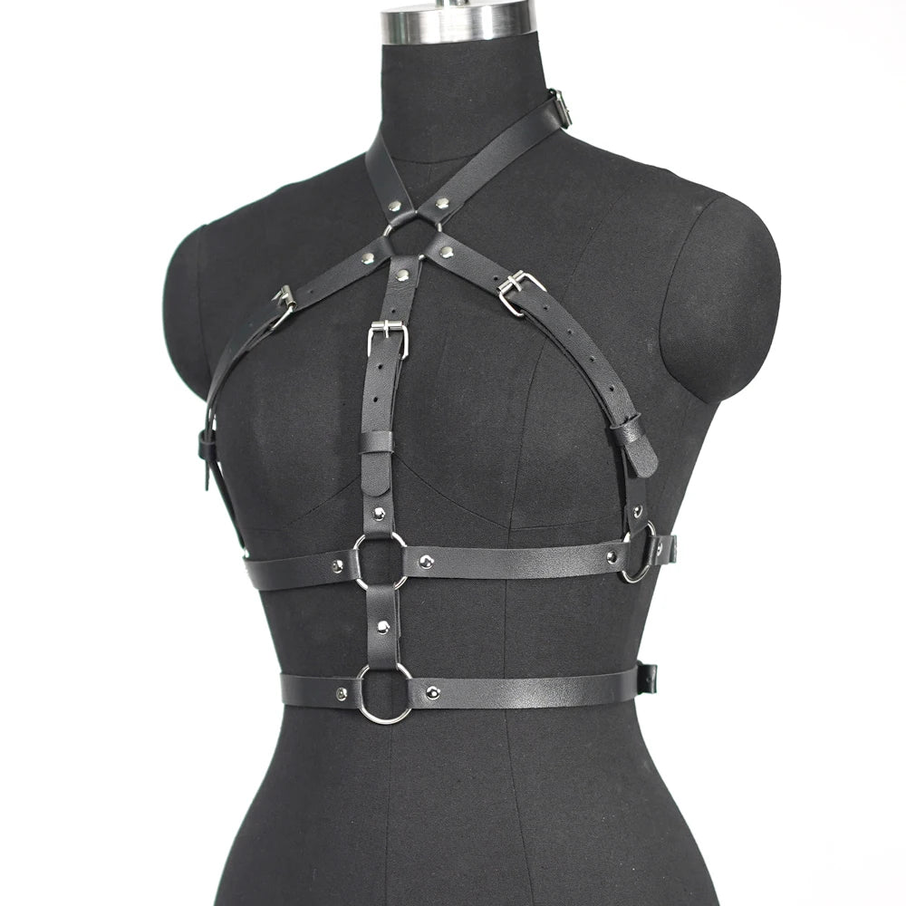 Harnais Sexy en Simili Cuir – Lingerie Bondage & Gothique