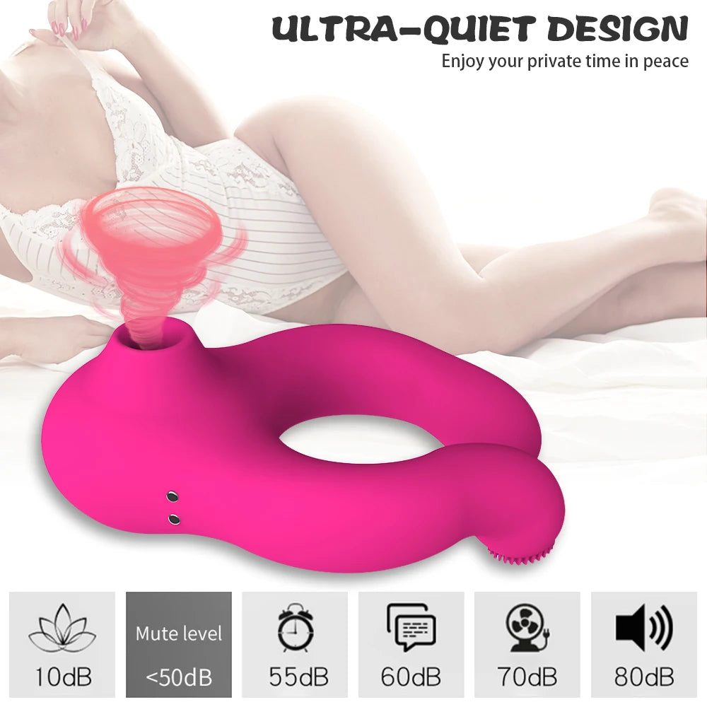 "VibraLock" – Anneau Pénien Vibrant & Stimulateur Sucking