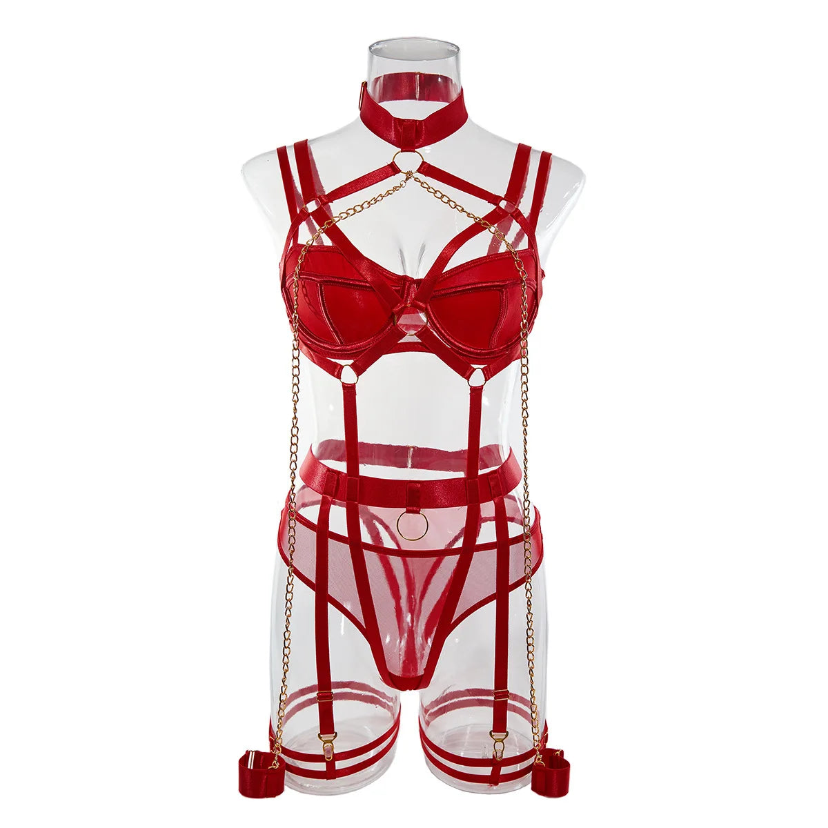 "Obsession Chain" – Ensemble Bondage Érotique 4 Pièces